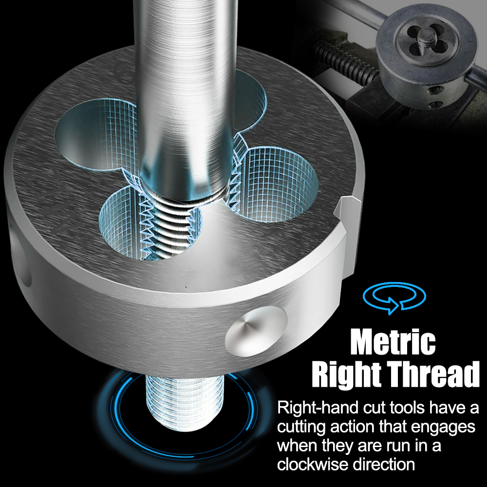 XCAN Thread Die Right Hand Metric Round Die Alloy Steel Threading Die Metal Cutting Tools M1 M2 M3 M4 M5 M6 M8 M10 M12 M14