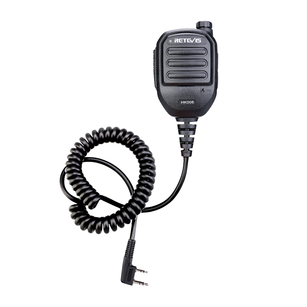 Retevis HK008 2Pin Rechargeable Microphone Mic Speaker Volume PTT Tangent For Baofeng UV 5R H777 for TYT Quansheng UV K5 Radios Pc Microphone