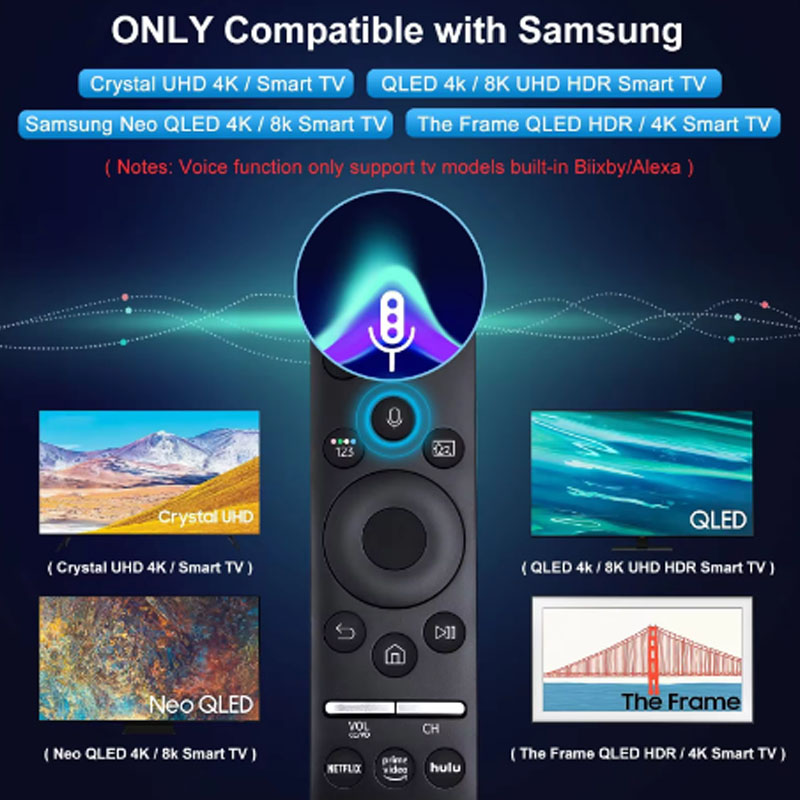 Universal BN59 Replacement Voice Remote Control for Samsung Smart TV with Voice Function Compatible with QLED LED LCD Models