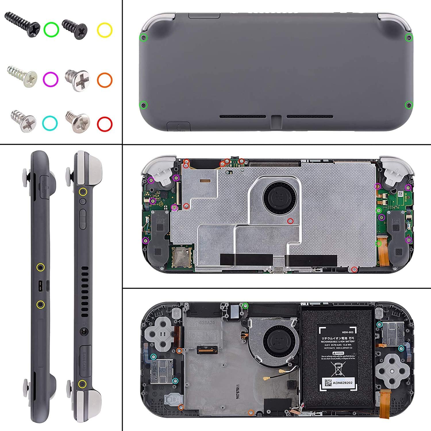 eXtremeRate Replacement Handheld Controller Housing Custom Shell with Screen Protector & ABXY Buttons for Nintendo Switch Lite
