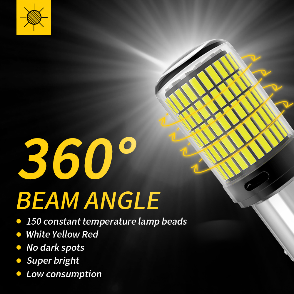 1pcs Super Bright LED Lights 1156 PY21W BAU15S P21W BA15S T20 7440 W21W WY21W High Power 4014SMD Canbus For Car Signal Lamp 12V
