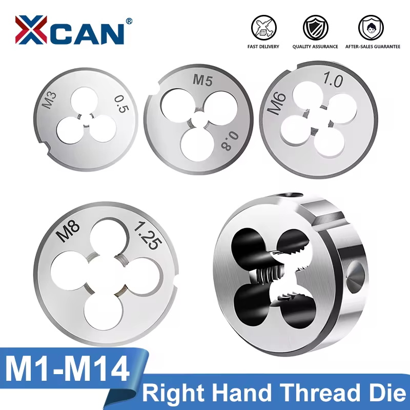 XCAN Thread Die Right Hand Metric Round Die Alloy Steel Threading Die Metal Cutting Tools M1 M2 M3 M4 M5 M6 M8 M10 M12 M14