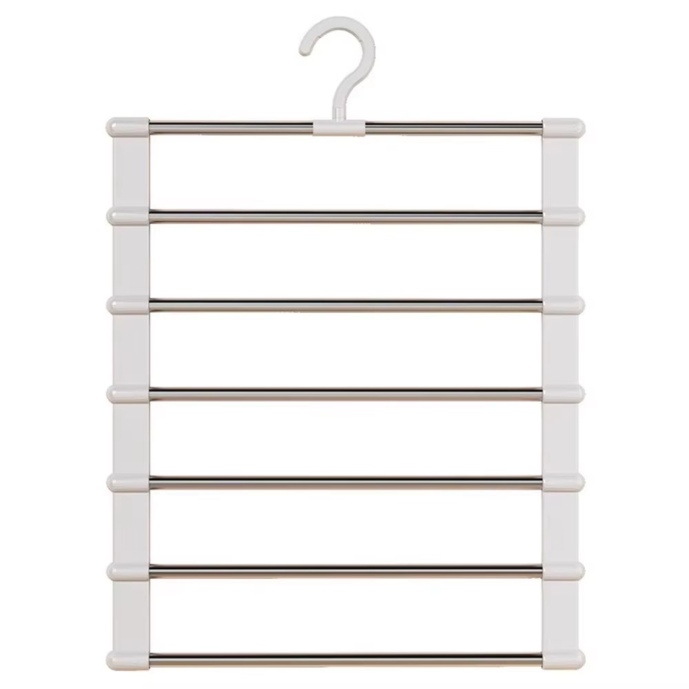 Multi-Layer Pants Hanger Space Saving Closet Organizer Foldable Trousers Clothes Rack Wardrobe Storage with Non Slip Clips