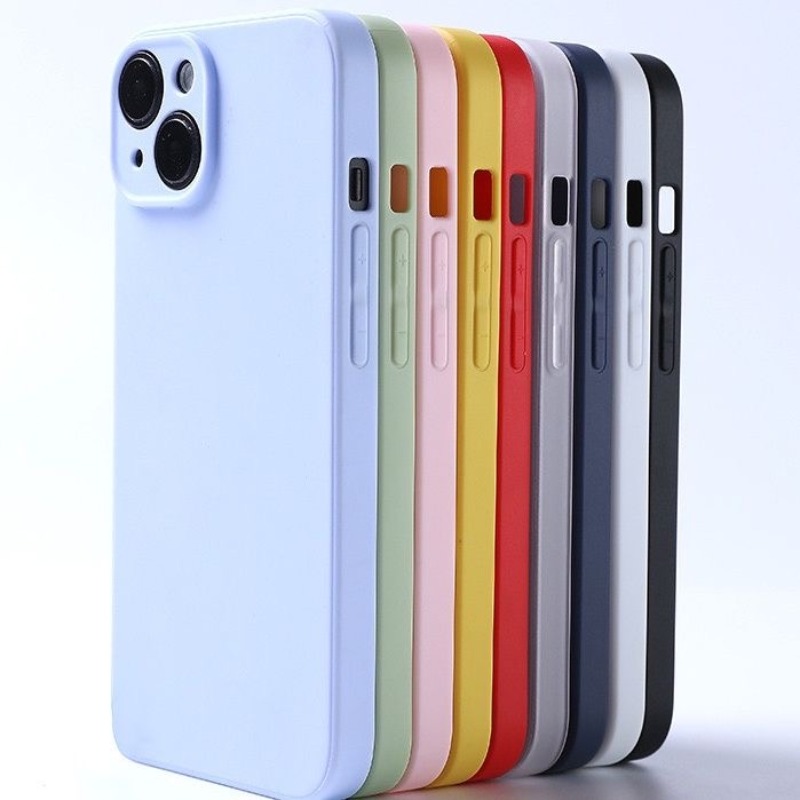 Phone Case For Iphone 14 Plus 13 12 Mini 11 Pro Max Xs X Xr 7 8 Candy Color Original Liquid Silicone Soft Protector Back Cover