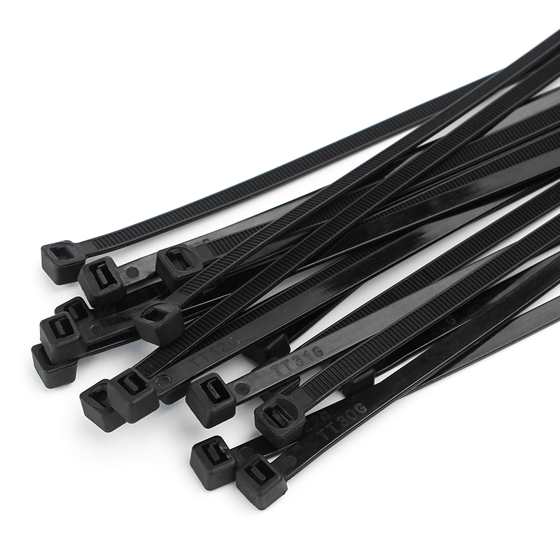 Plastic Nylon Cable Tie 100 PCS Black 5X300 Cable Tie Fixing Ring 3X200 Cable Tie Zipper with 5X200 Self-Locking Nylon Cable Tie