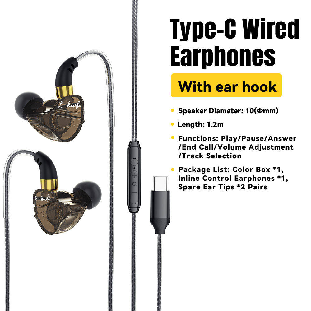 Essager 3.5mm In Ear Wired Headphone With Microphone For Xiaomi Redmi Samsung Computer PC Tablets Smartphone Headset Earphone Type C interface