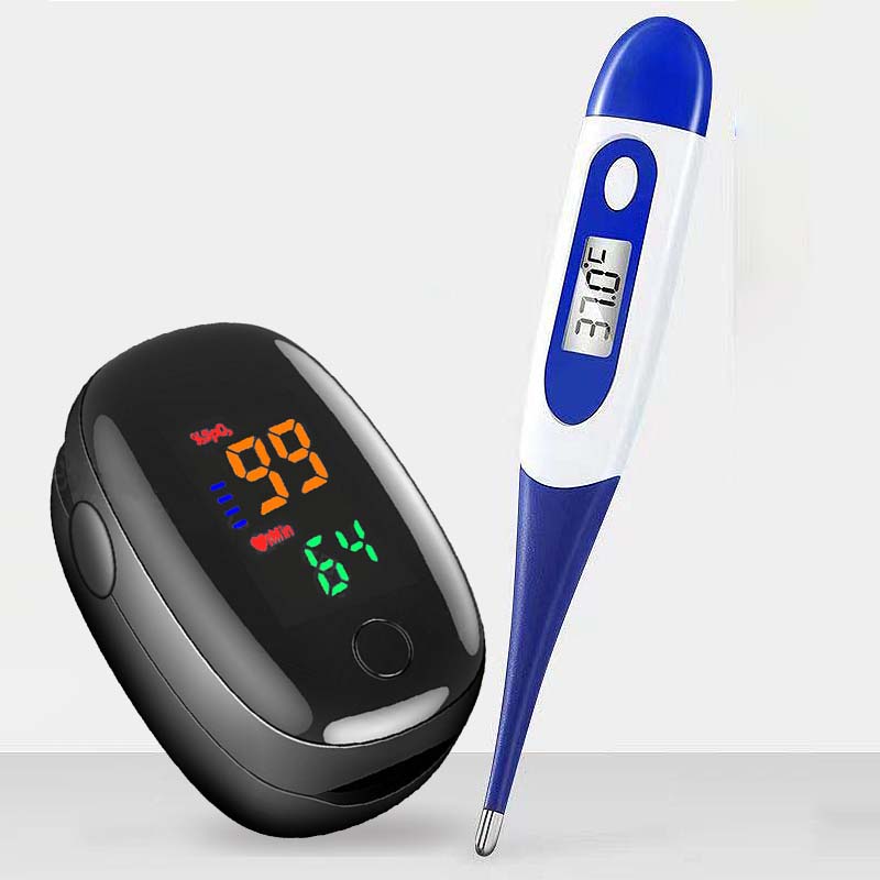 Pulse Oximeter Finger Clip Pulse Thermometer Electronic Soft Head Oral Armpit Temperature Measurement Household Adults Children Soft Head
