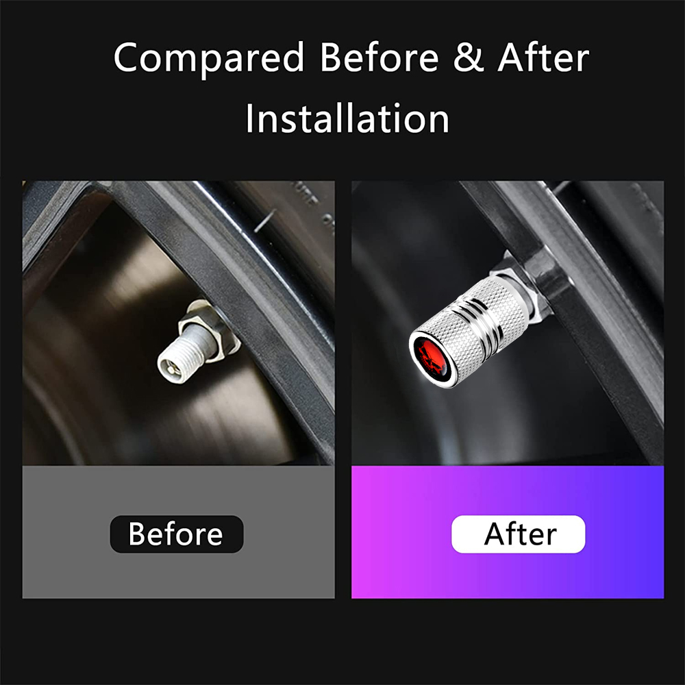 Aluminum Tire Valve Caps, With Rubber Ring, Dust Proof Cover Universal Fit for Cars, SUVs, Bike and Bicycle, Trucks, Motorcycles