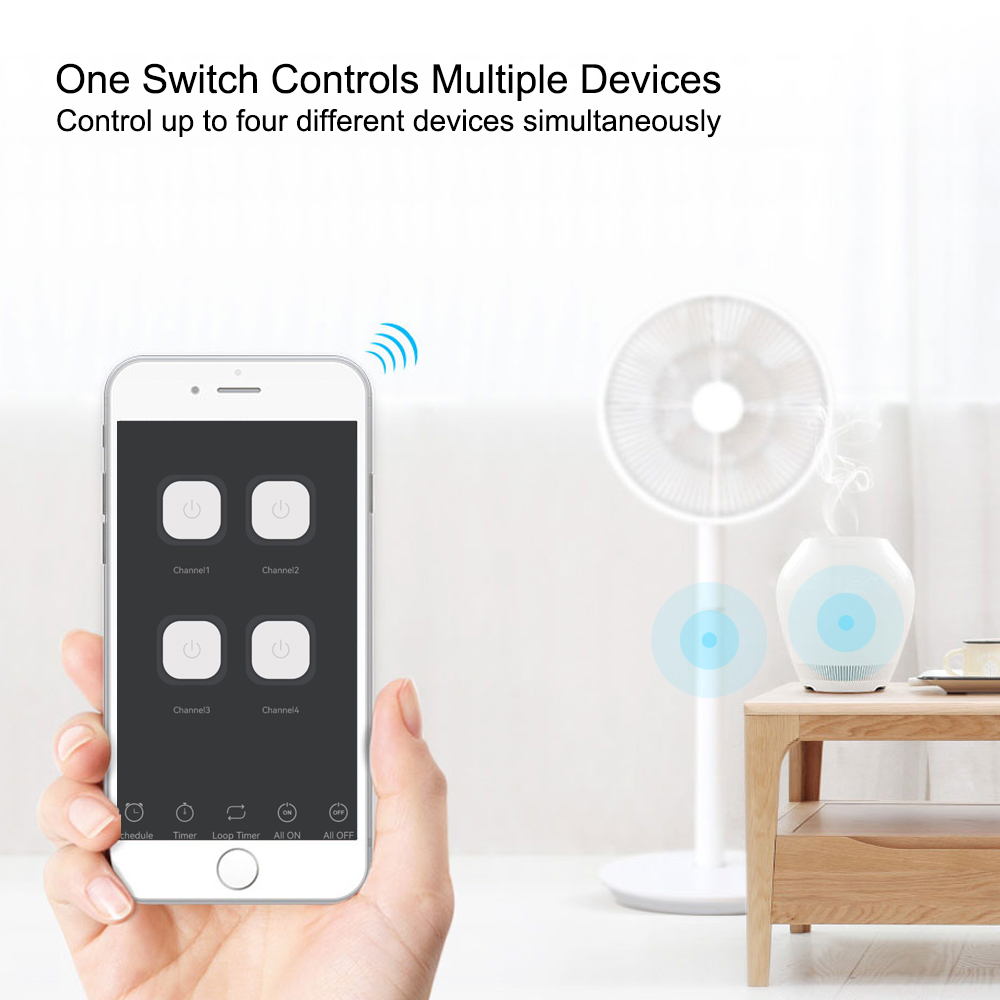 4CH Wifi Relay Smart Wireless Switch Module 4 Channel 7-32V 85-250V 220V 110V 2200W RF433 4 Way Receiver Works with Tuya Alexa