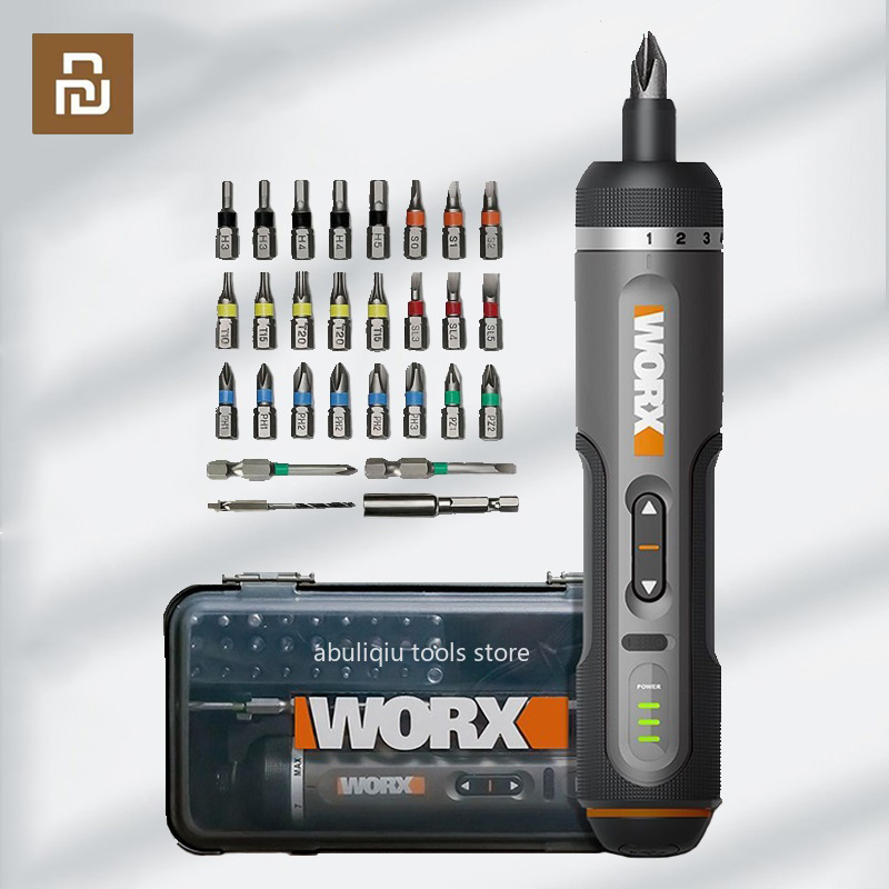 WORX WX242 Mini Electrical Screwdriver Set Smart Cordless Electric Screw Driver Rechargeable With 30 Bit Set Power Drill Tools WX242