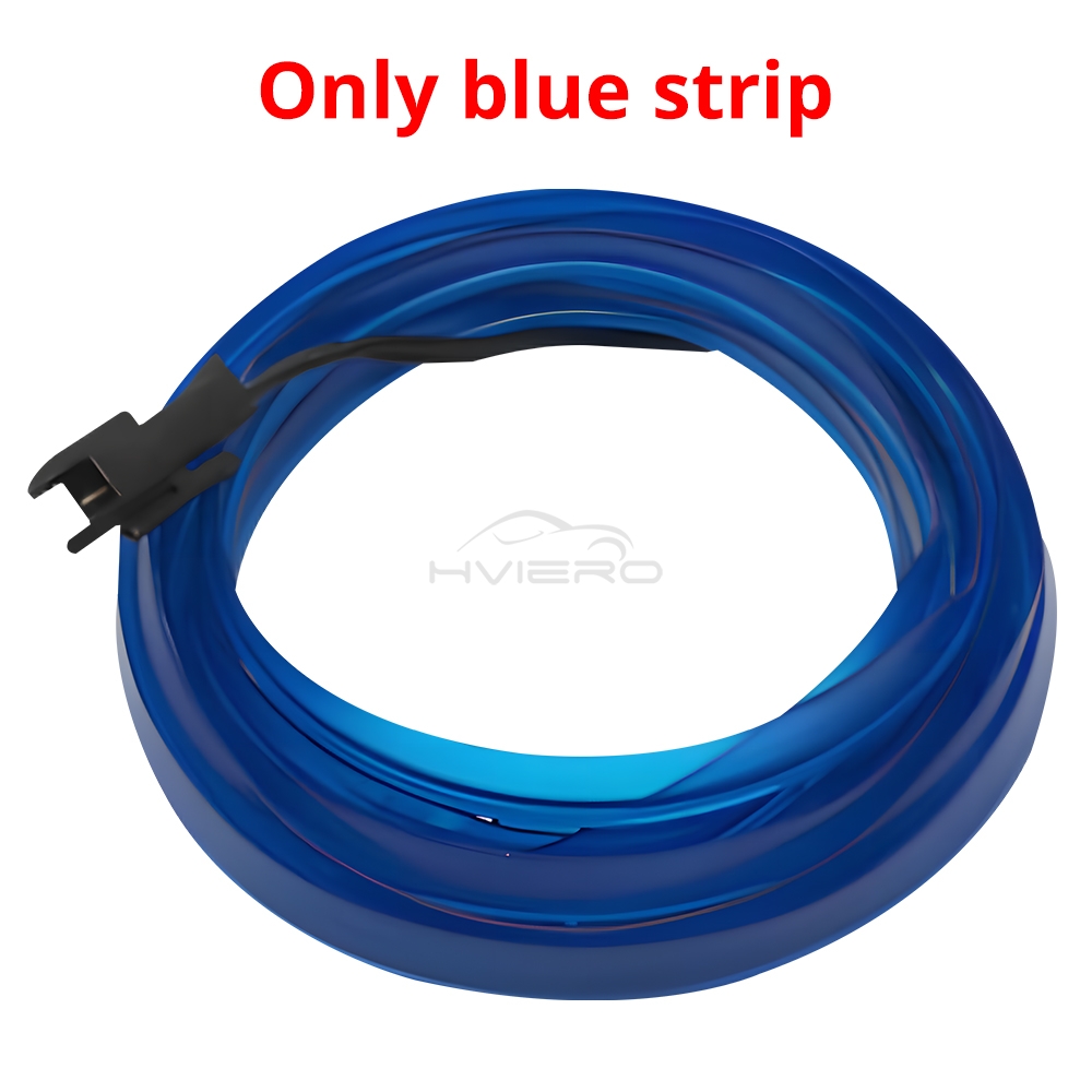 Hot Sale 1/2/3/5M Car Interior Lighting LED Door Strip Decoration Garland Wire Rope Tube Line Flexible Neon Lamps Bar USB Drive Only Blue tube / M