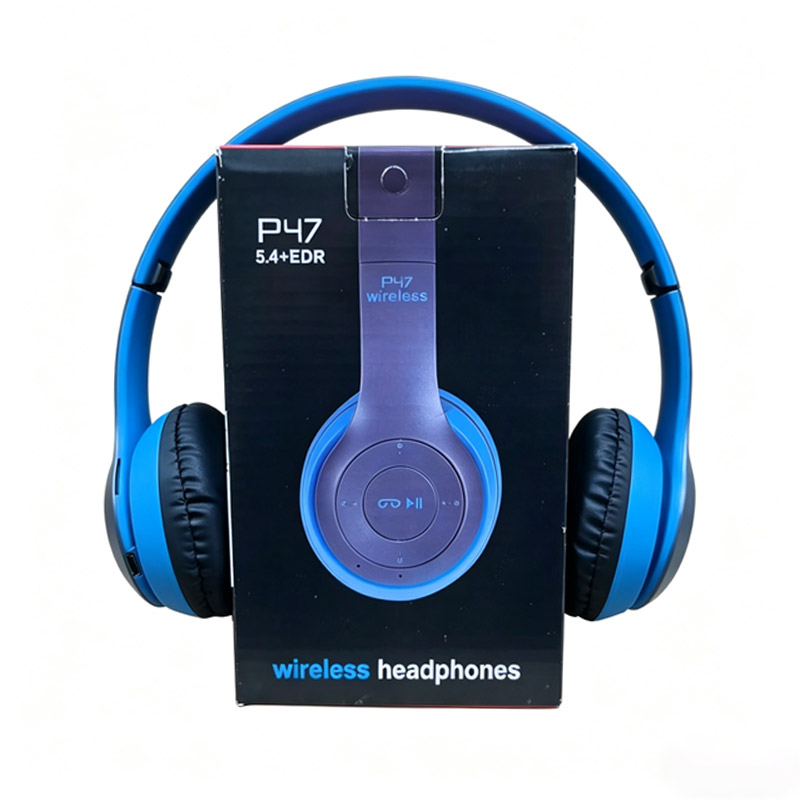 Foldable Wireless Bluetooth Headphones 5.0 Portable HiFi Sound Over-ear Headset for Sports Travel Daily Game music Earphones Use Blue