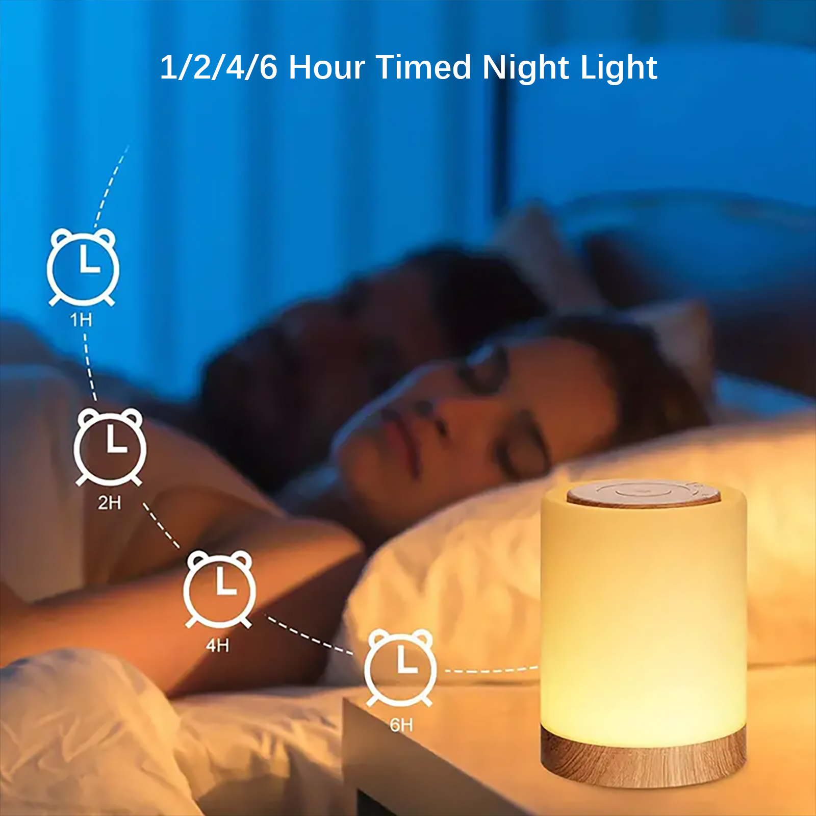 Smart LED Night Light, Portable Touch Control Table Lamp, USB Rechargeable RGB Changing Room Decor for Kids Bedroom Camping Deco