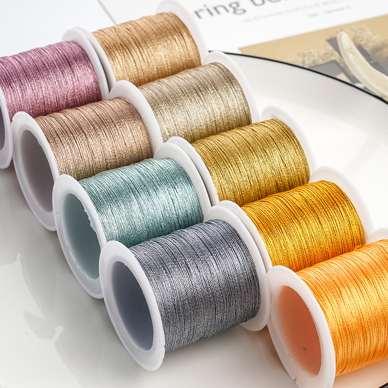 0.2mm/100m Nylon Rose Gold Silver Beading Thread Cord String for DIY Making Bracelet Necklace Handmade Macrame Craft Accessories