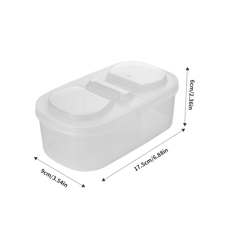 Dual Compartment Food Storage Container Plastic Sealed Easy Clean Reusable for Spices Herbs Lunch Kitchen Camping Office