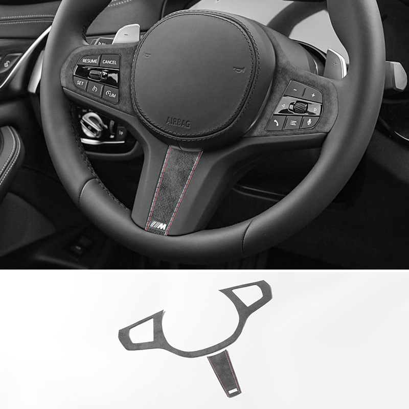 Made of Alcantara For BMW G30 G20 G28 G21 G11 G12 F40 Z4 G32 Car Steering Wheel Stickers Button Trim Frame Interior Accessories
