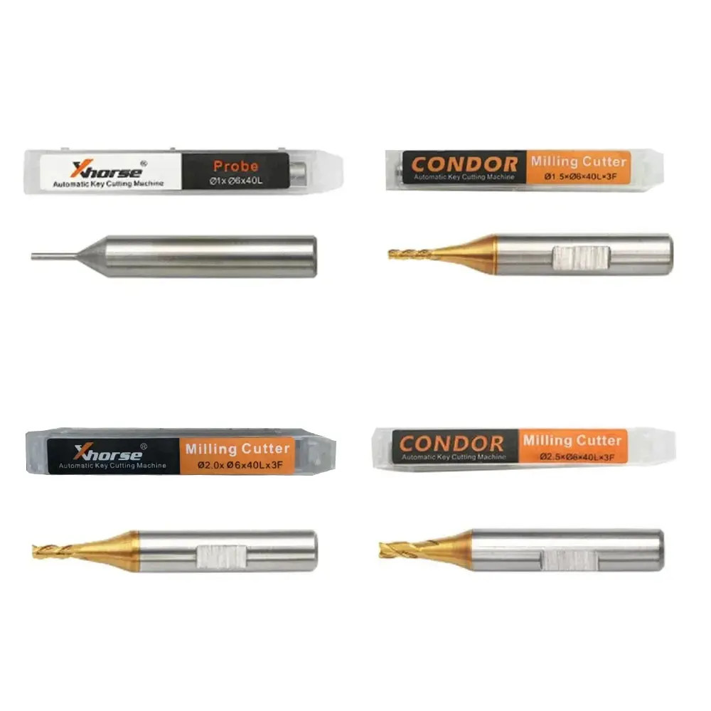 1.0mm 1.5mm 2.0mm 2.5mm Milling Cutter Probe for Xhorse CONDOR XC MINI Plus Dolphin XP-005 Dolphin XP-007 Key Cutting Machine