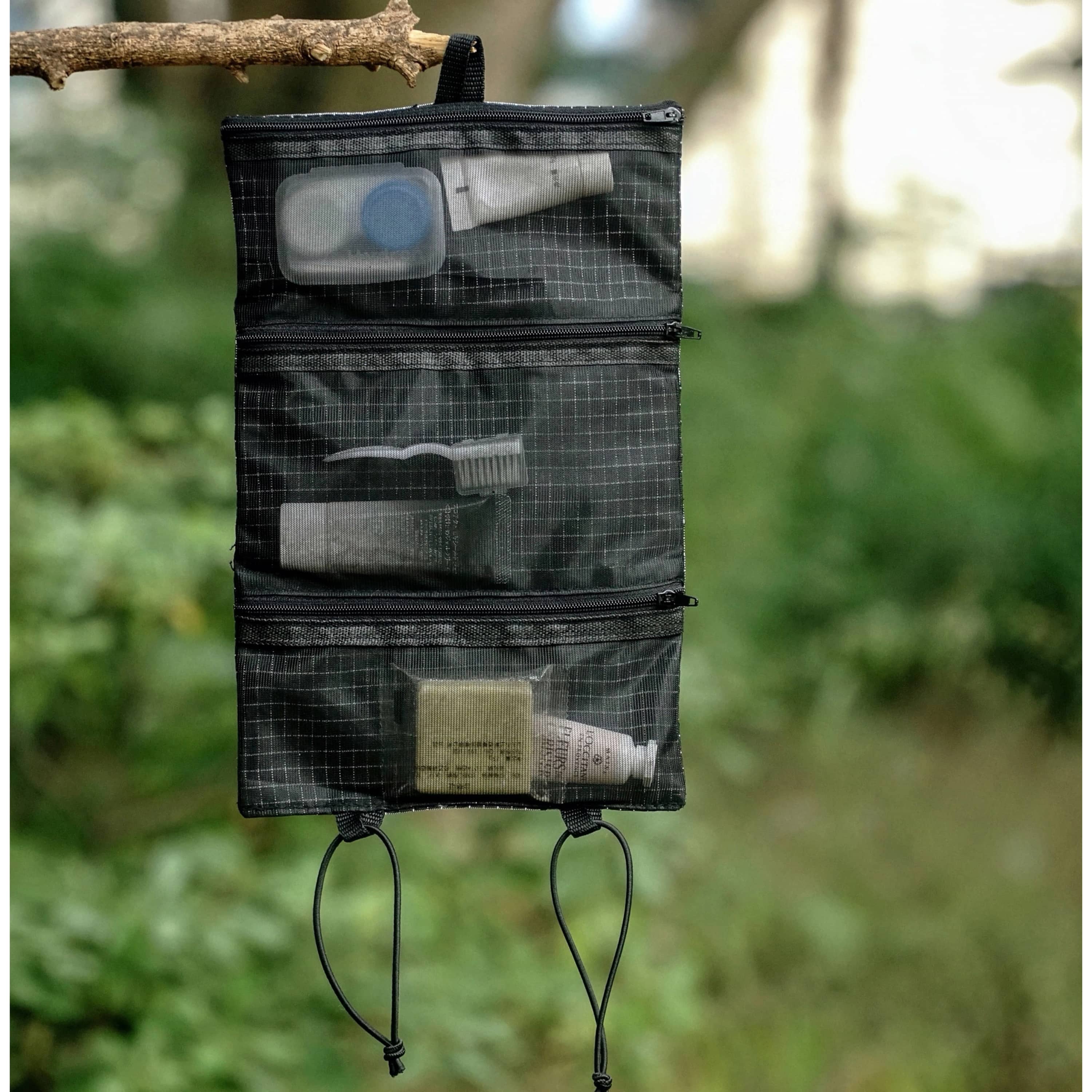HODRGEAR Ultralight Toiletries Organizer UHMWPE Gridstop | 35g Roll-Up Mesh Pouch | YKK Zippers | Hiking & EDC Storage UL GEAR