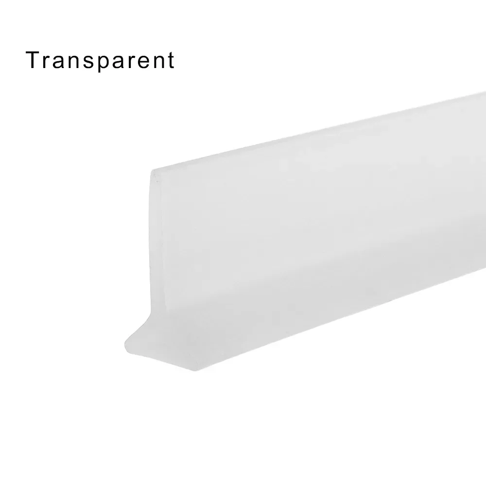 Silicone Water Stopper Self-Adhesive Bendable Flexible Water Retaining Strip Bathroom Door Dry Wet Separation Shower Dam Barrier Transparent / cm
