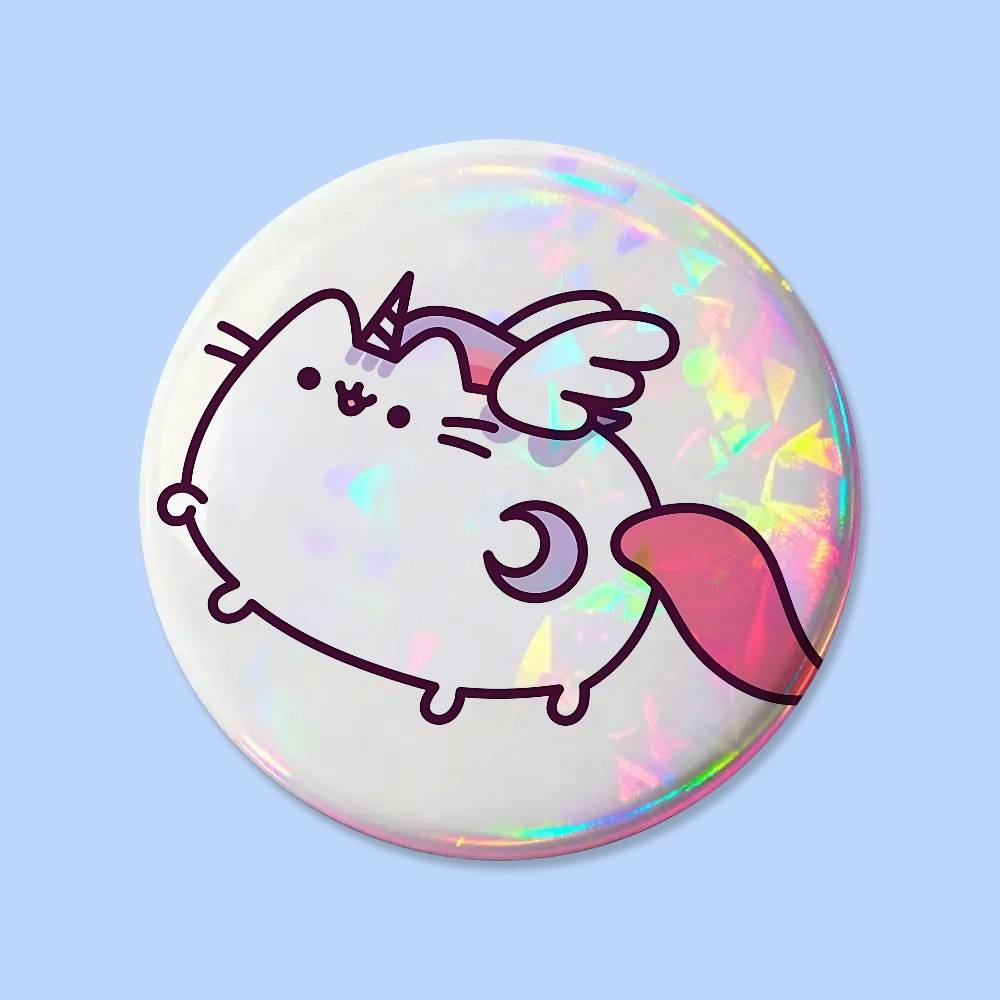 Cute P-PusheenS Badges Button Round Creative Pin Brooch Badge Bag Decor Accessories Fans Collect Friends Gifts