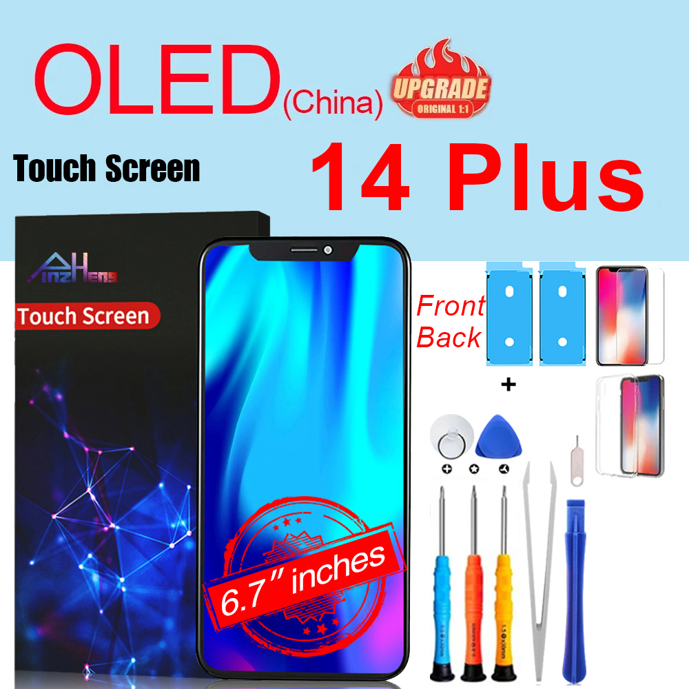 PINZHENG High Quality Screen INCELL LCD OLED For iPhone 14 Pro 15 Plus 13 Pro Max Display For iPhone Replacement With Tools New OLED For i14Plus