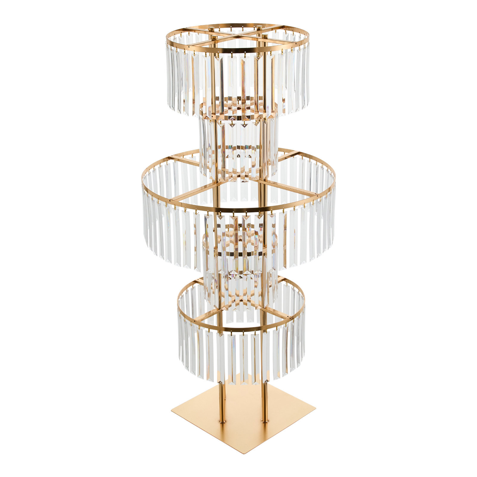 1/2Pcs 5-Tier Gold Acrylic Wedding Flower Stand 110cm Crystal Style Floor Standing Centerpiece for Wedding Party Event Decorate