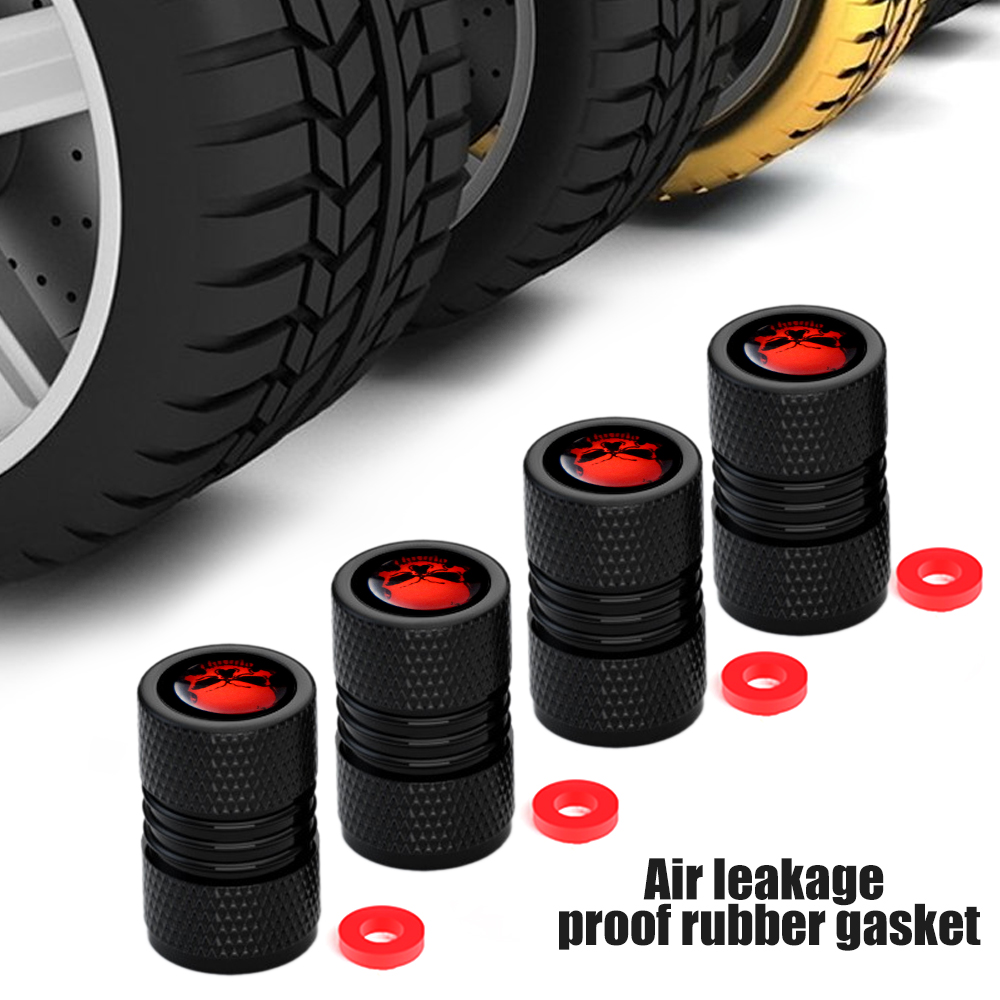 Aluminum Tire Valve Caps, With Rubber Ring, Dust Proof Cover Universal Fit for Cars, SUVs, Bike and Bicycle, Trucks, Motorcycles