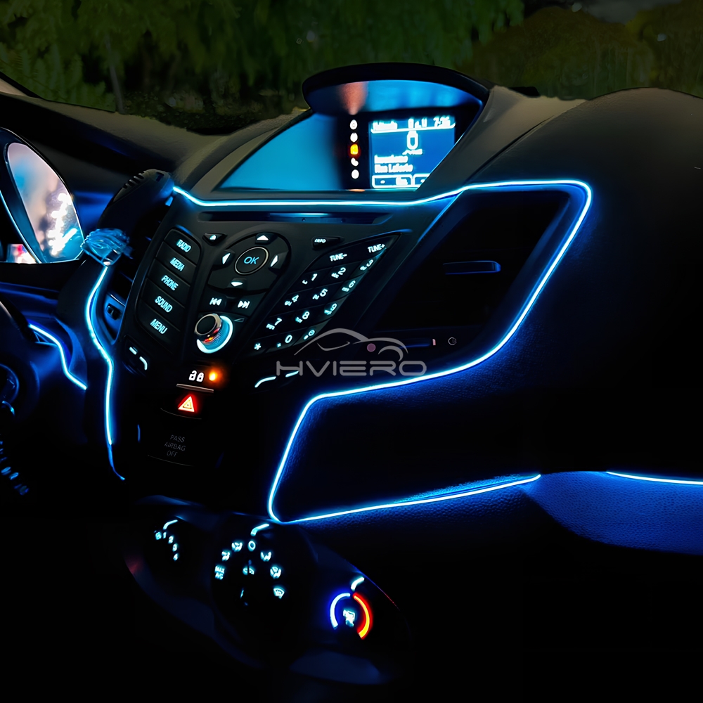 Hot Sale 1/2/3/5M Car Interior Lighting LED Door Strip Decoration Garland Wire Rope Tube Line Flexible Neon Lamps Bar USB Drive