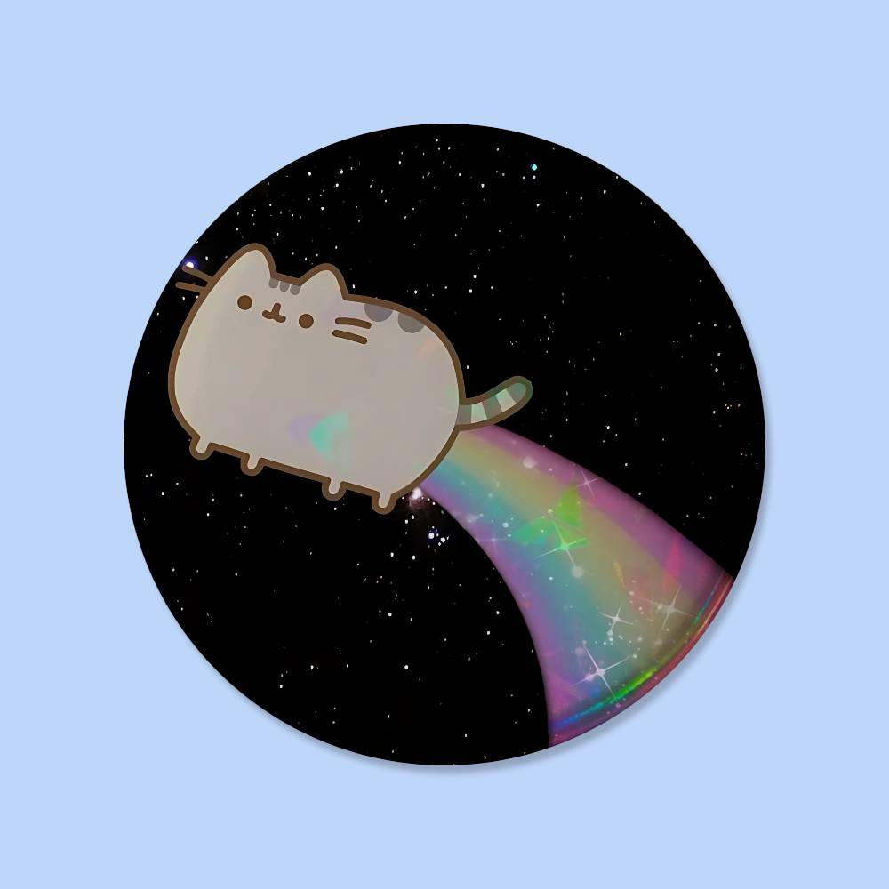 Cute P-PusheenS Badges Button Round Creative Pin Brooch Badge Bag Decor Accessories Fans Collect Friends Gifts x25mm / z7