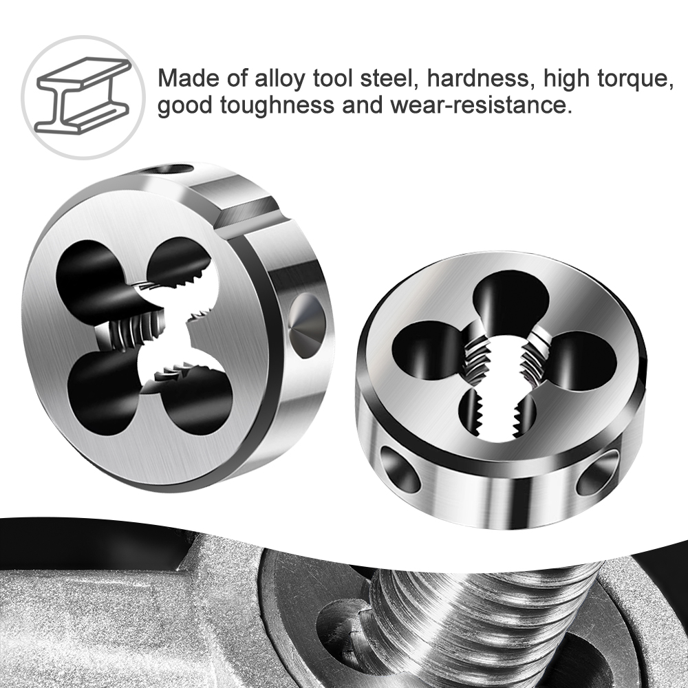 XCAN Thread Die Right Hand Metric Round Die Alloy Steel Threading Die Metal Cutting Tools M1 M2 M3 M4 M5 M6 M8 M10 M12 M14