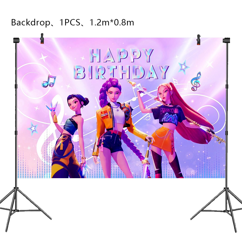 Cartoon Music Girls Theme Birthday Party Decoration For Kids Girl Event Supplies Backdrop Banner Disposable Tableware Kid Gift