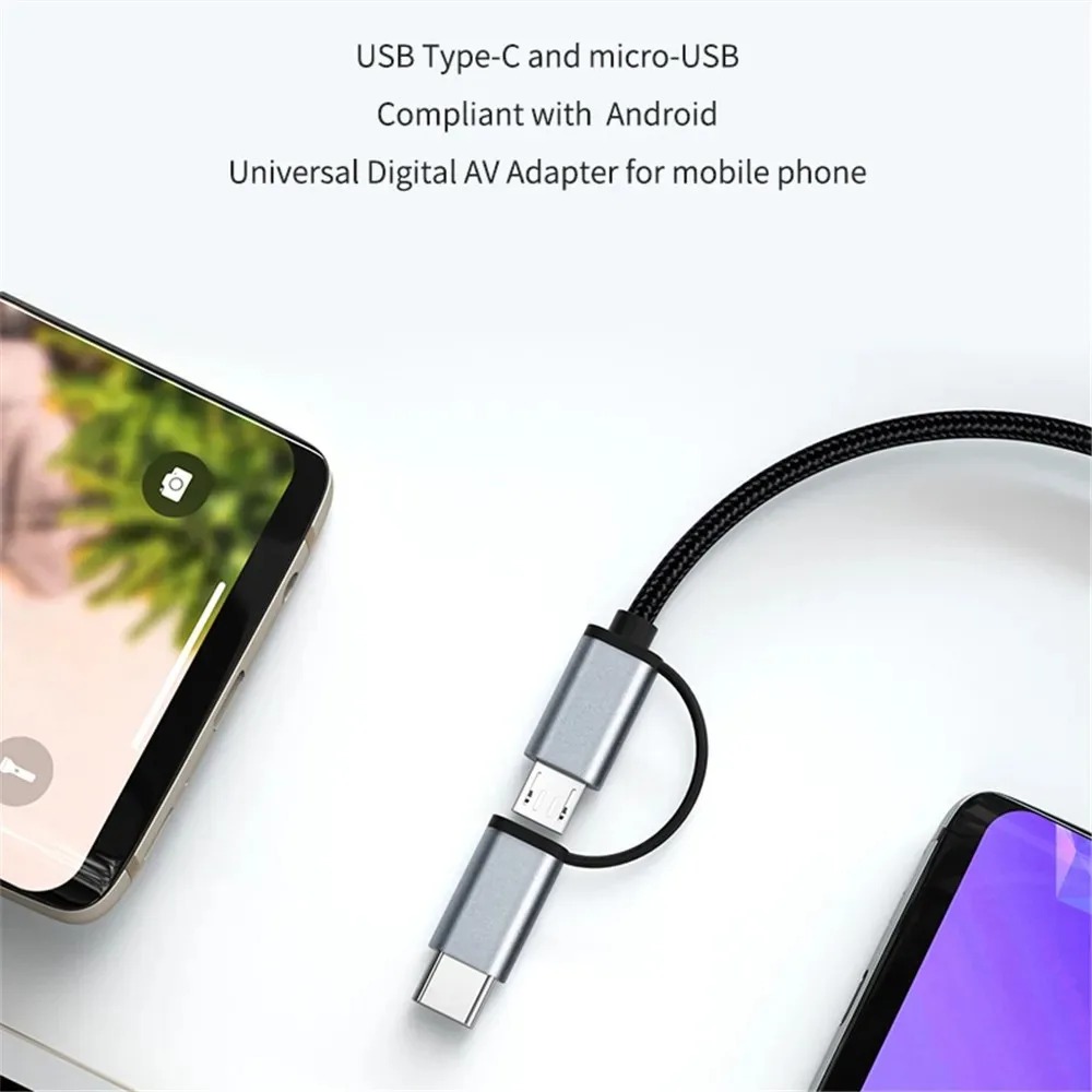 LD39 Wire HD Streaming Display TV Stick Dongle Micro USB Type C to HDMI Compatible Cable Mirroring Screen for Phone Tablet to TV