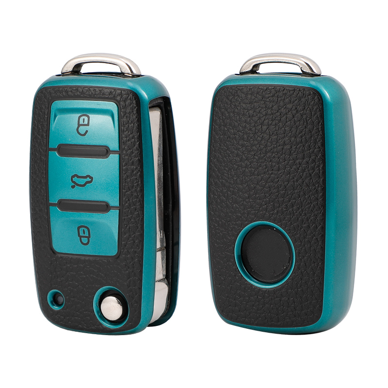 Tpu Leather Car Key Case Full Cover Protection Shell Bag for VW Volkswagen Polo Tiguan Passat Golf Jetta Lavida Skoda Octavia