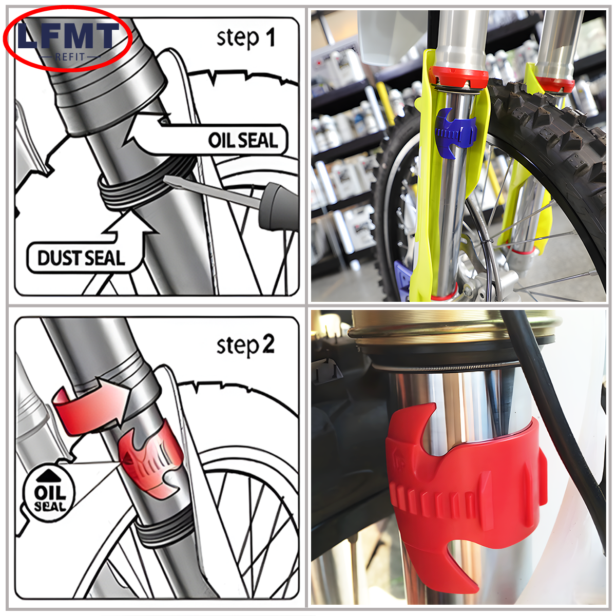 45-55MM Motocross Universal Front Fork Shock Absorber Cleaning Tool Suitable For KTM EXC XC SX Honda SHERCO SE Yamaha Husqvarna