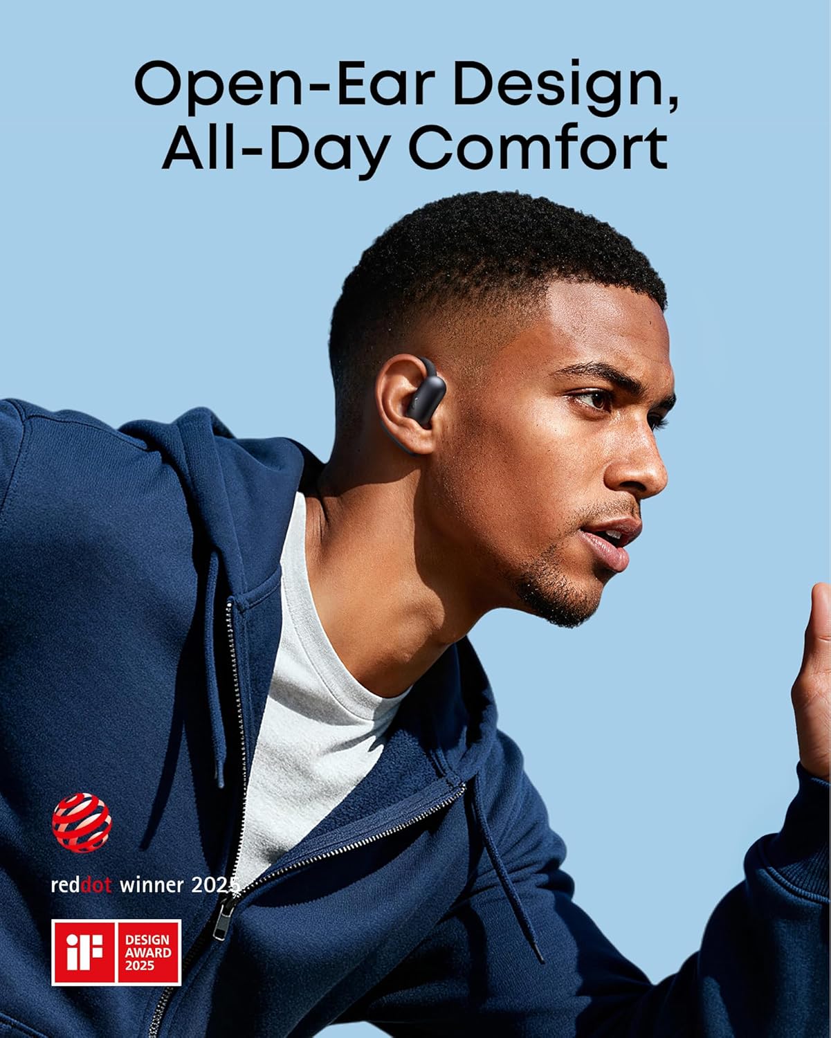 soundcore AeroFit 2 by Anker, Open-Ear Headphones, Real-Time Translation Earbuds, 4 Adjustable Positions (Refurbished)