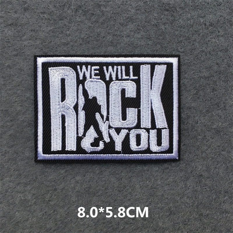 Band Rock Clothes Badges Iron On Patches Appliques Embroidered Music Punk Stripes for Clothes Jacket Jeans Diy Decoration
