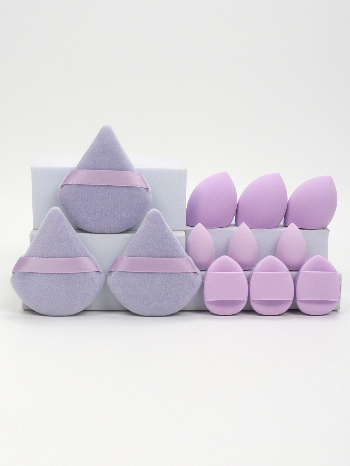 12-Piece All-Purpose Makeup Sponge Set, Made of 3 Loose Powder Puffs, 3 Mini Air Cushion Puffs, 3 Beauty Eggs and 3 Mini Beauty 14:350852#04