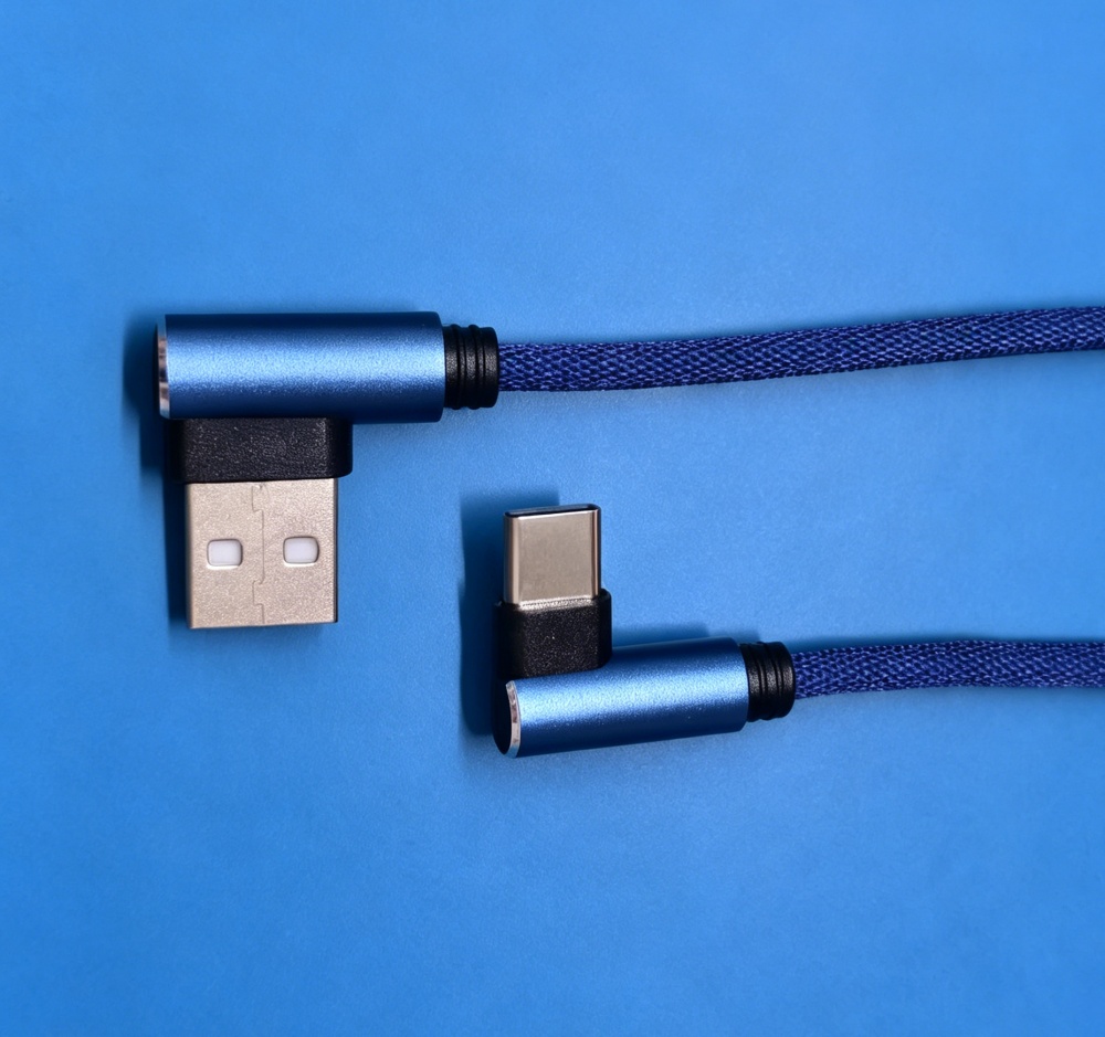40W 5A USB To Type C Fast Charge Weave Data Cable 90 Degree Phone Charger Cable For iPhone Xiaomi Redmi Huawei USB Charging Wire pcs Blue / m / China Mainland