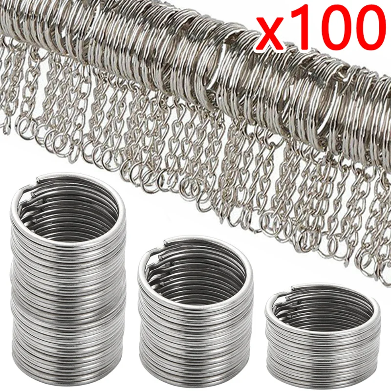 30mm/25mm/20mm Metal Key Rings Keychain Sets Keyfob Anti-rust KeyRings Key Chains Car Key Pendant Split