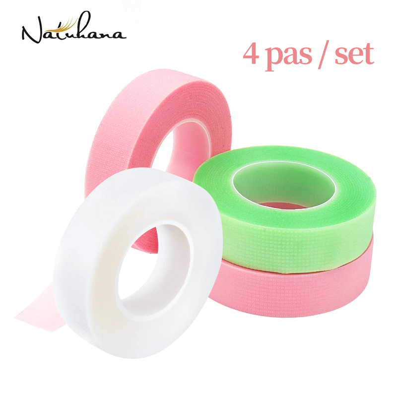 Anti-allergy 4 Rolls PE Eye Tapes Eyelash Extension Tape for Lash Breathable Micropore Fabric Easy Tear Eye Make Up Tools