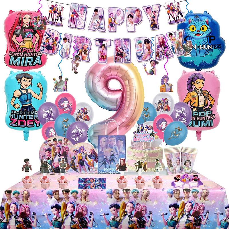 Cartoon Music Girls Theme Birthday Party Decoration For Kids Girl Event Supplies Backdrop Banner Disposable Tableware Kid Gift