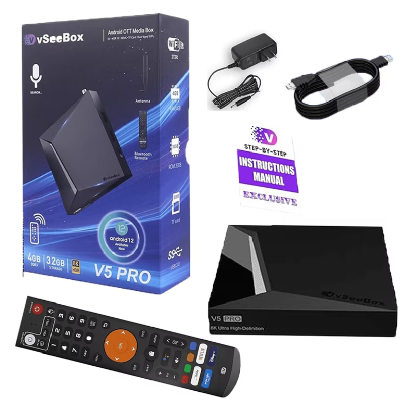 vSeeBox V5 PRO Ultra 8k | 32GB Storage Android Tv Box | Fast US Shipping Same Day | High Performance