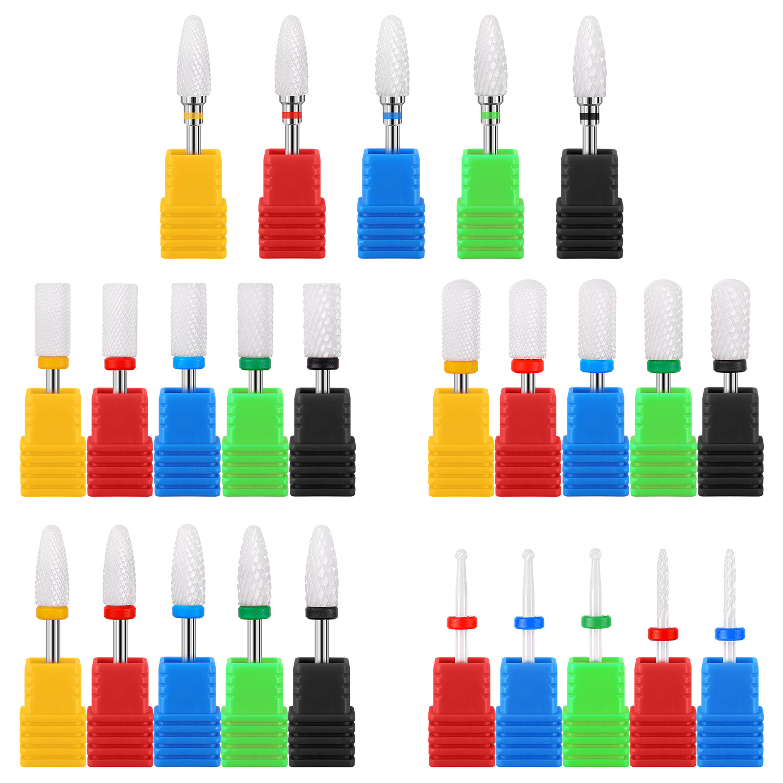 Ceramic Carbide Nail Drill Bit Rotate Burr Milling Nail Cutter Bits Electric Drill Machine For Manicure Pedicure Tools