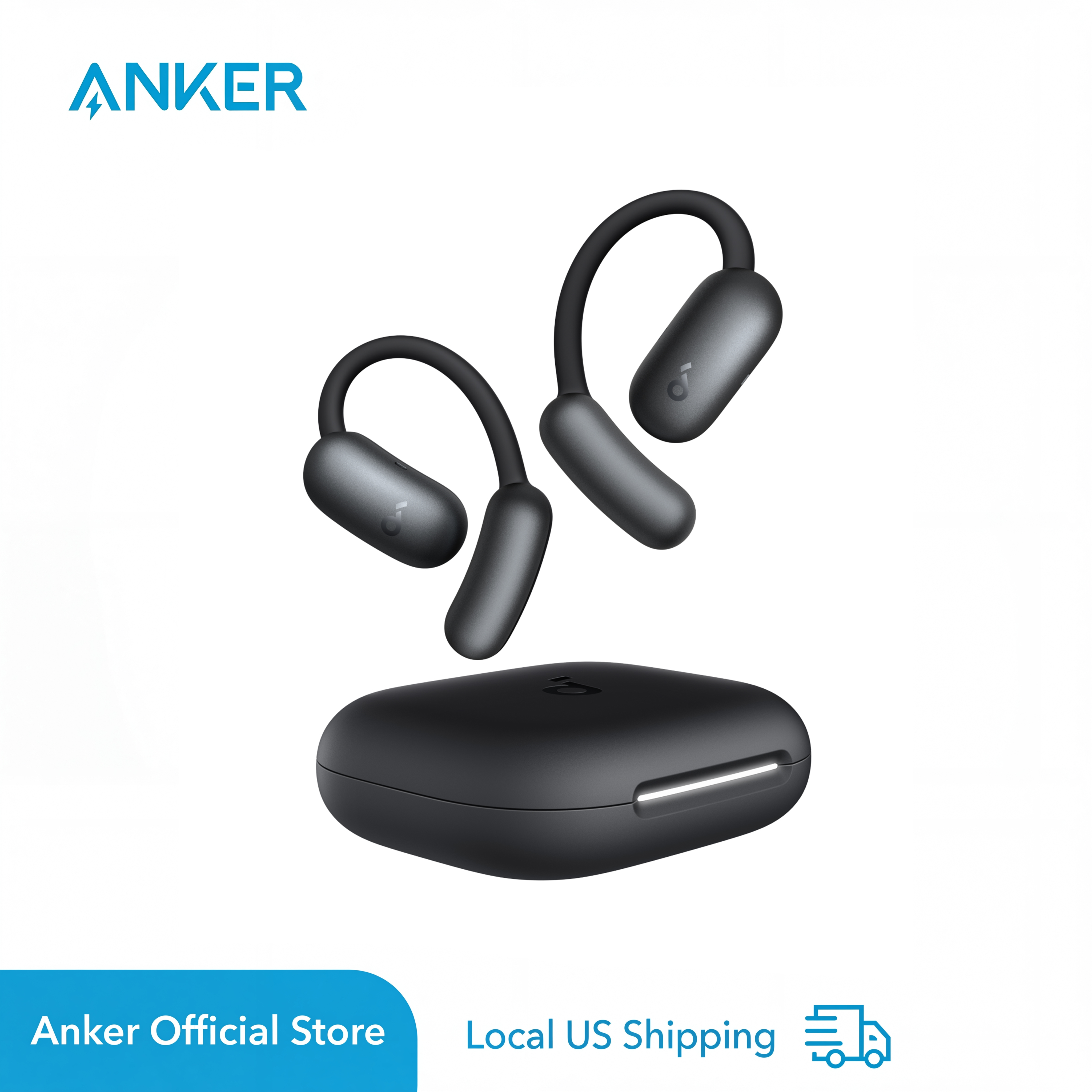 soundcore AeroFit 2 by Anker, Open-Ear Headphones, Real-Time Translation Earbuds, 4 Adjustable Positions (Refurbished)