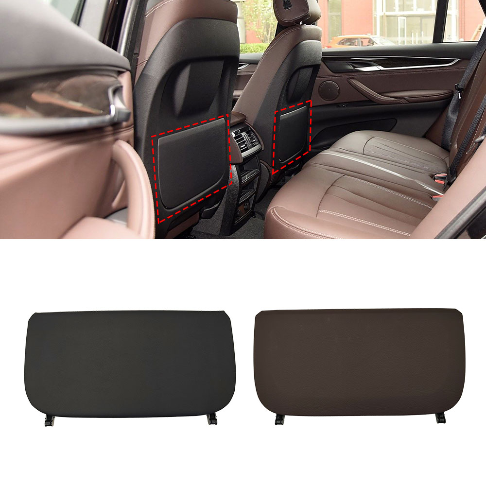 Car Seat Back Panel Leather Backrest Storage Pocket Cover Accessory Replacement Black For BMW X5 X6 F15 F16 2014-2019