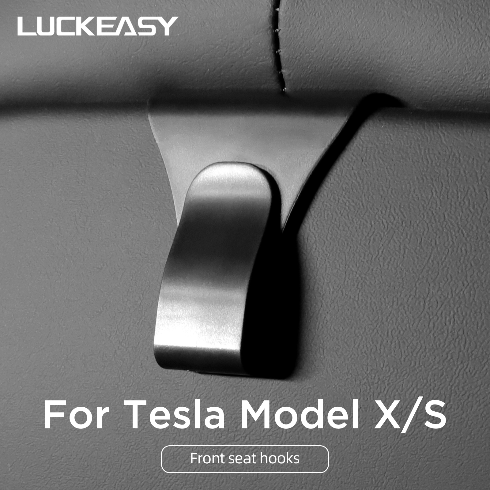 LUCKEASY for Tesla Model X S 2024 2026 Front Seat Backrest Hook Sundries Storage Organizer Convenient Hanging Hook Accessories