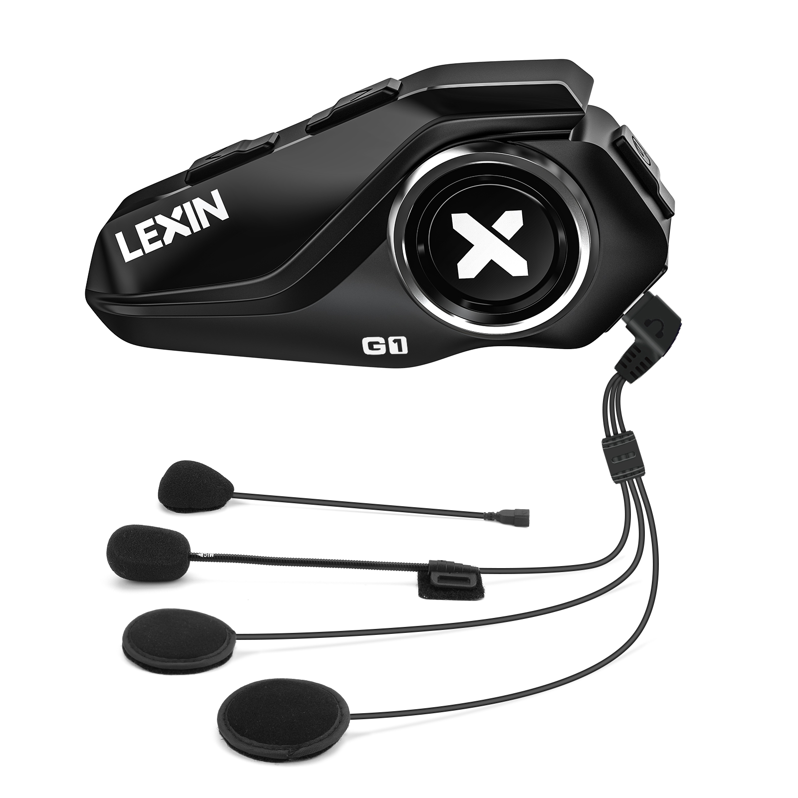 Lexin G1 Motorcycle Bluetooth Headsets for Helmet, Voice Assistance, Music, IP67 Waterproof, High Definition Speakers