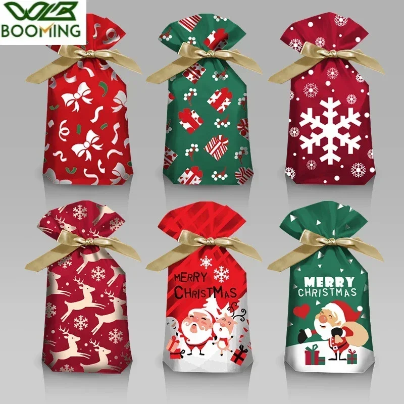 Christmas Gift Bag Christmas Decoration for Home Snowflake Noel Present Bag Christmas Wrap Holders New Year