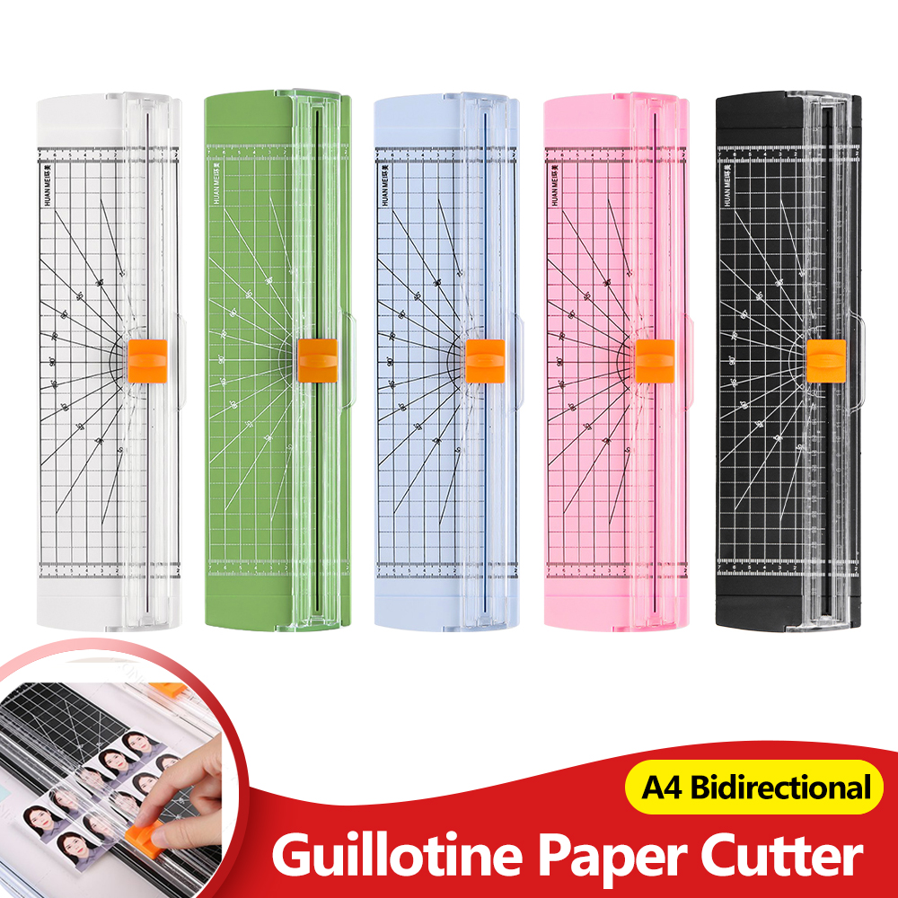 Office Bidirectional A4 A5 Guillotine Paper Cutter with Automatic Security Safe Guard for Photo Coupon Craft Paper Lightweight